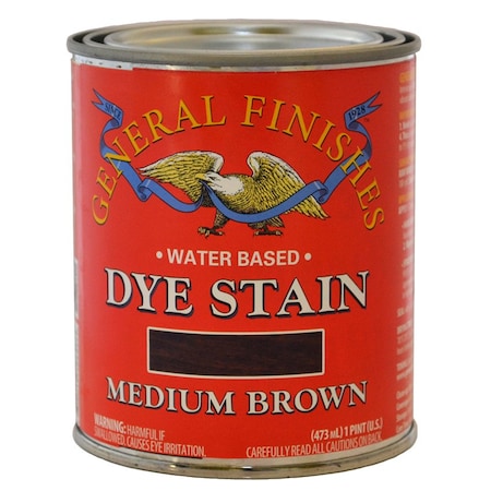 General Finishes 1 Pt Medium Brown Dye Stain Water-Based Wood Stain DPM